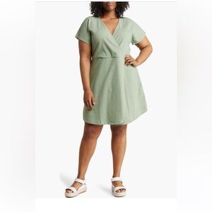 Madewell | Texture Thread Wrap Dress - Dried Sage, 2X